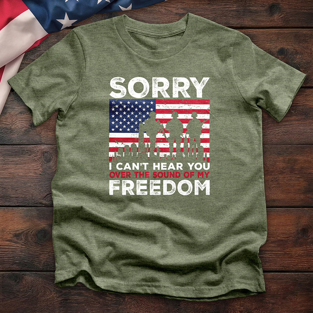 Sorry I Can’t Hear You Freedom Tee — PAF-0052_Mockup_Mockup_Heather_Military_Green.jpg