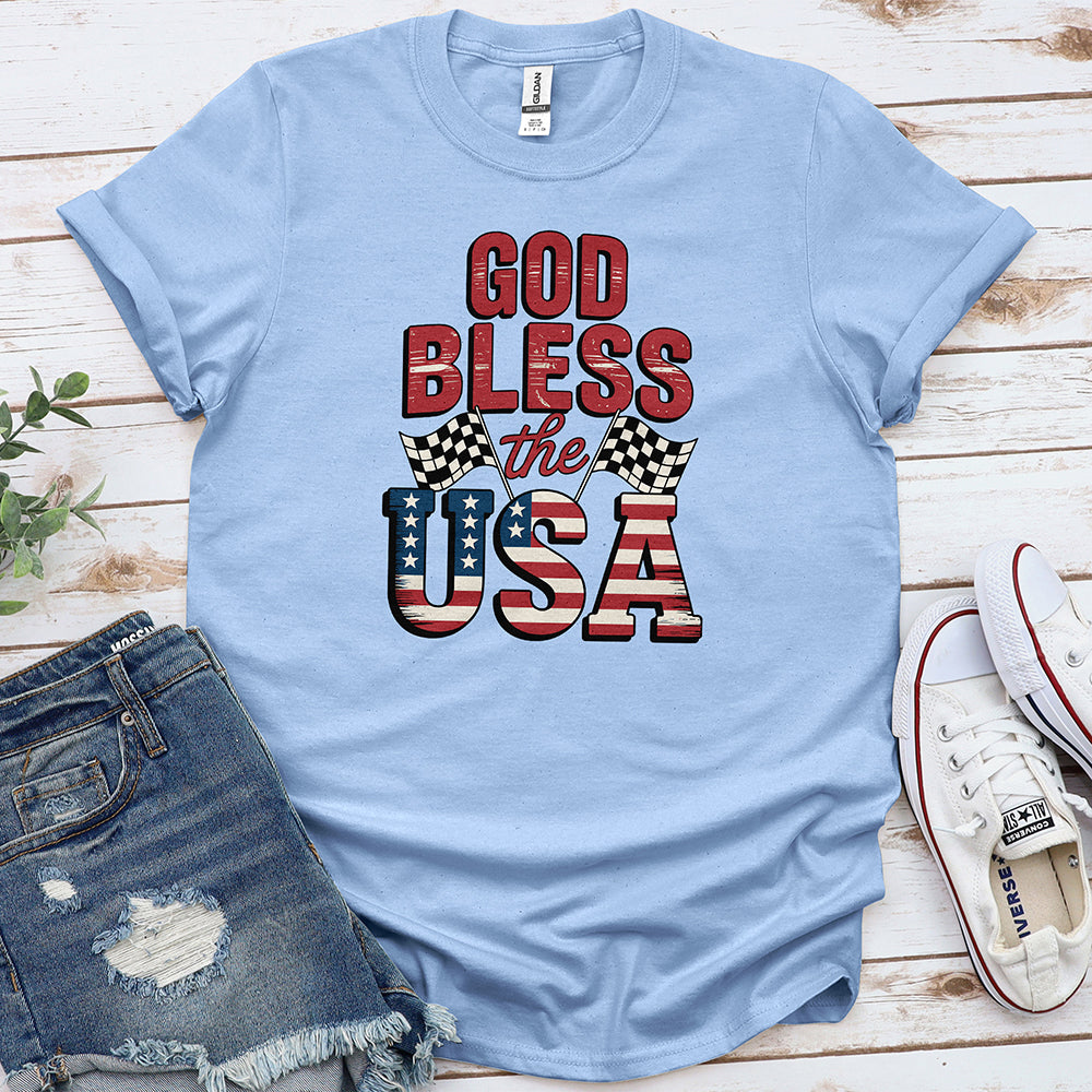 God Bless the USA Tee - Light Blue