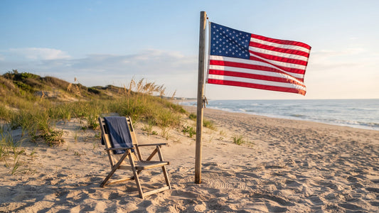 American Flag at the Beach: Sand and Wind Rules
