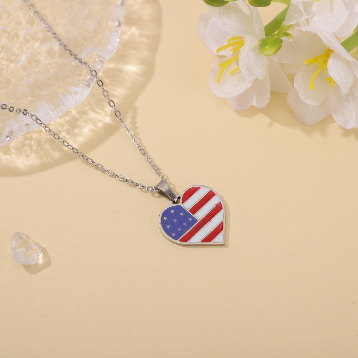 USA Heart Necklace