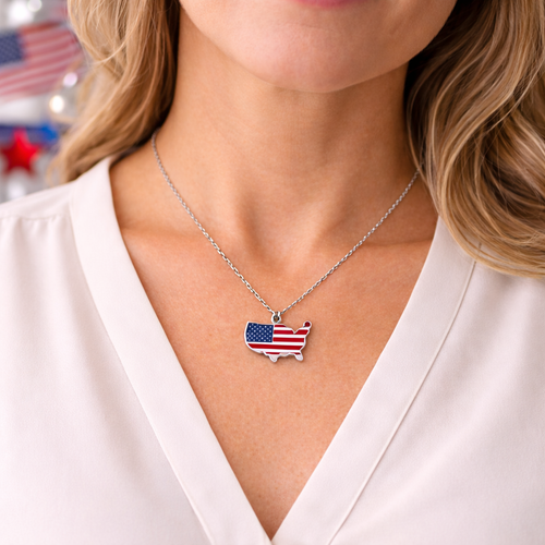 USA Map Pendant Necklace