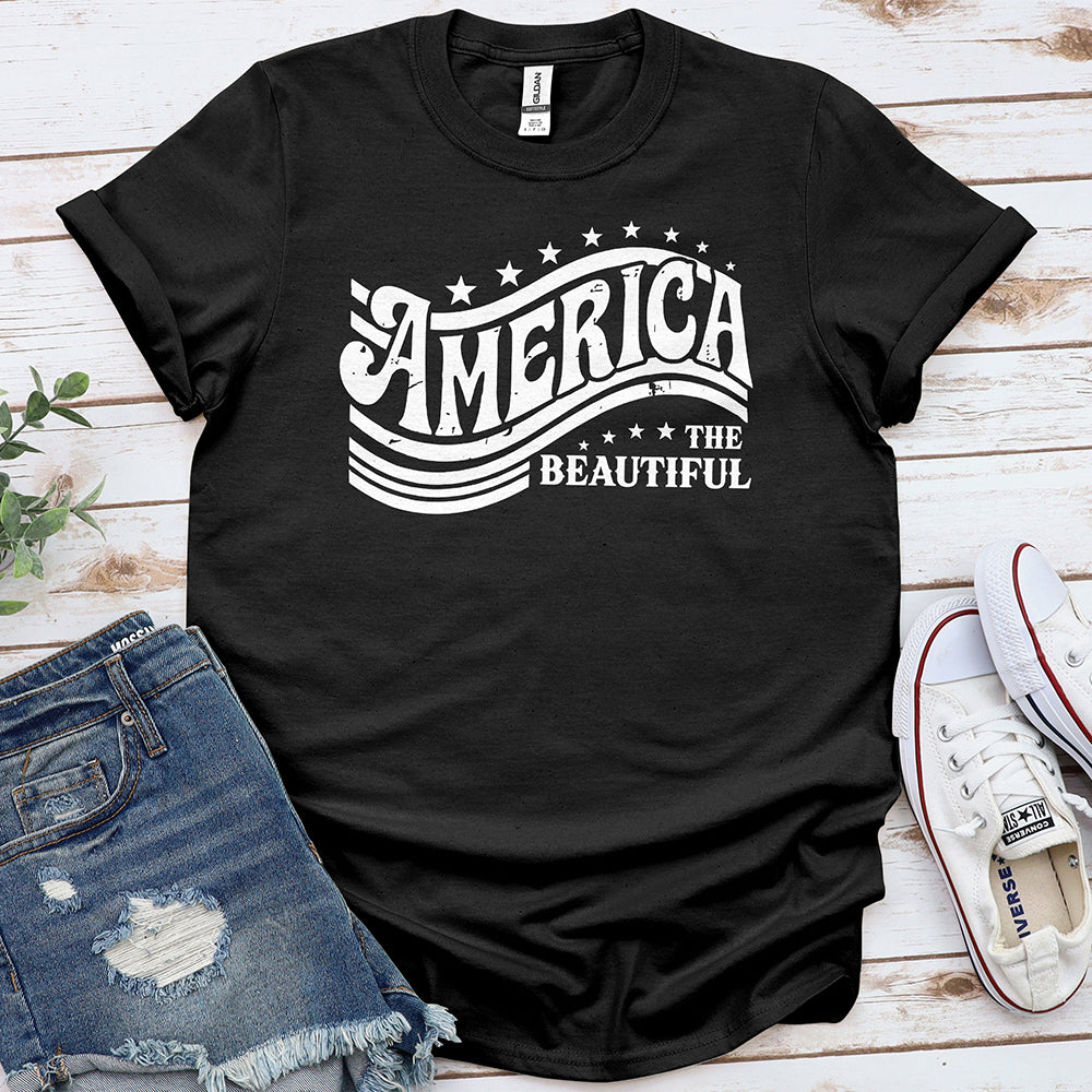 America the Beautiful White Print Tee - Special Offer