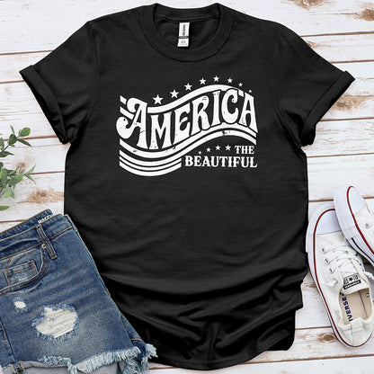 America the Beautiful White Print Tee