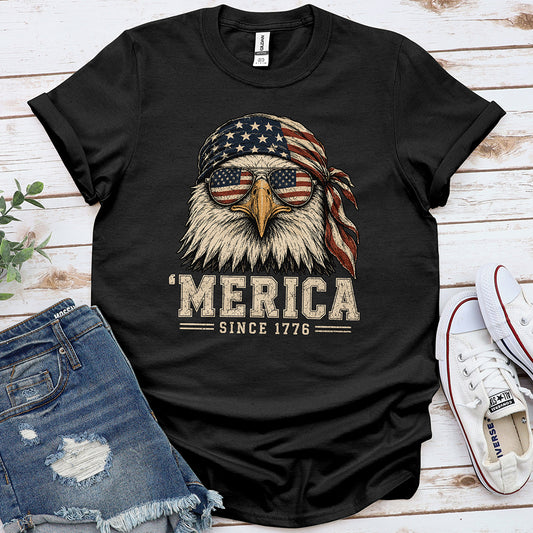 Merica Eagle Tee — Black