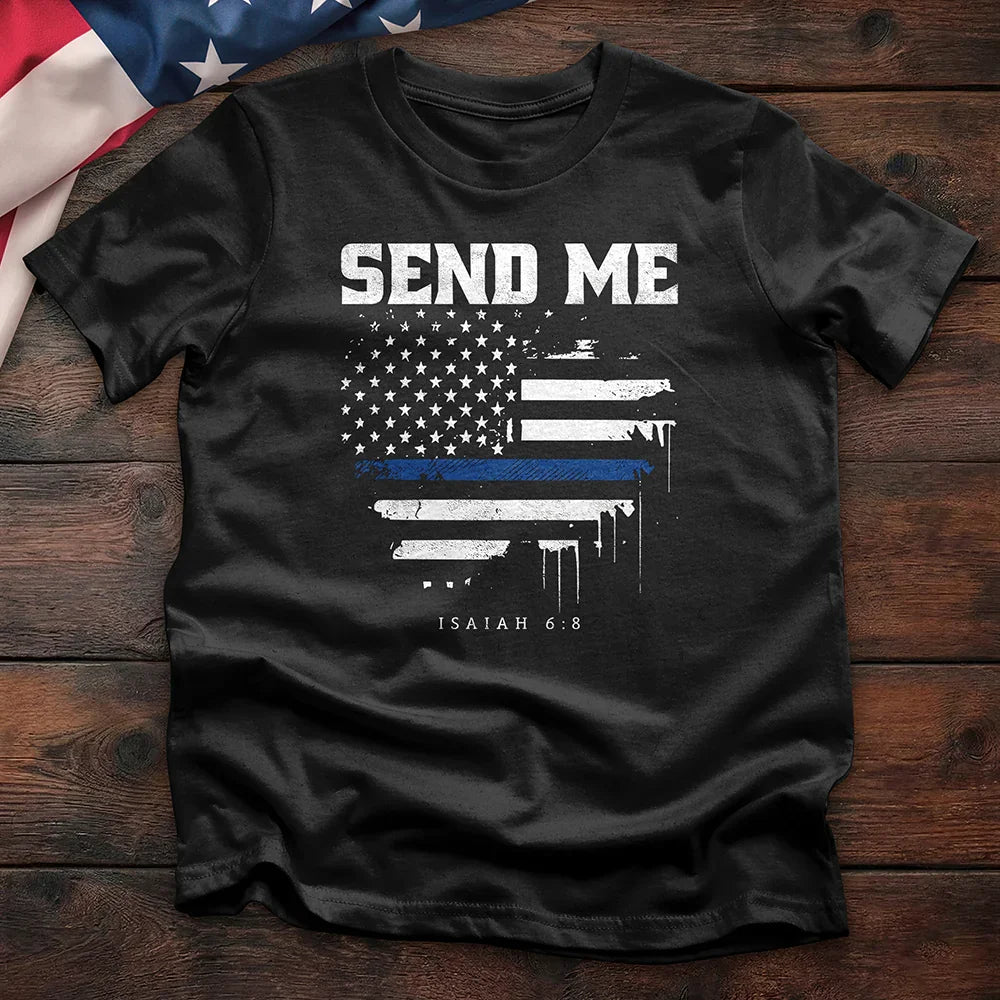 Send Me Isaiah 6:8 Flag Tee