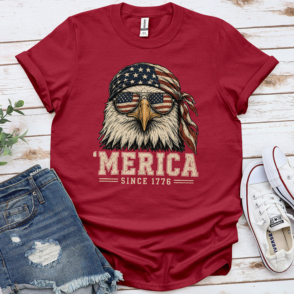 Merica Eagle Tee — Cardinal Red
