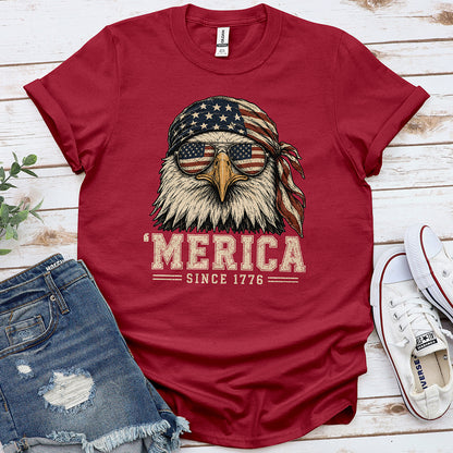 Merica Eagle Tee — Cardinal Red