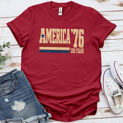 America 76 Tee — Cardinal Red