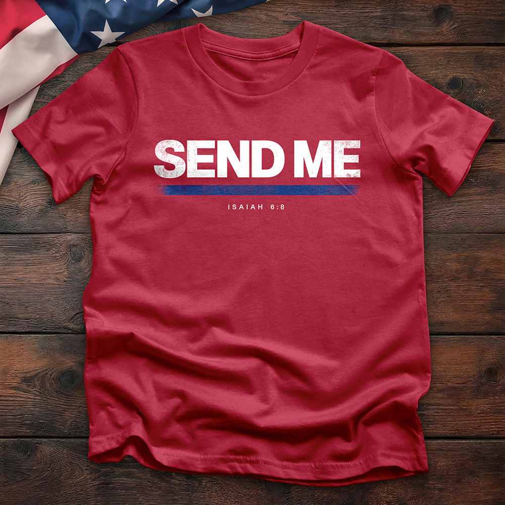 Send Me Isaiah 6:8 Line Tee — Cardinal Red.jpg