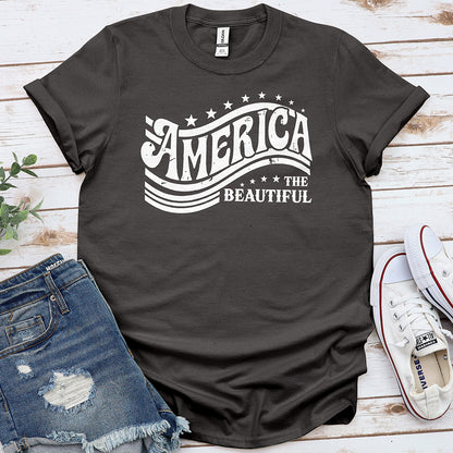 America the Beautiful White Print Tee