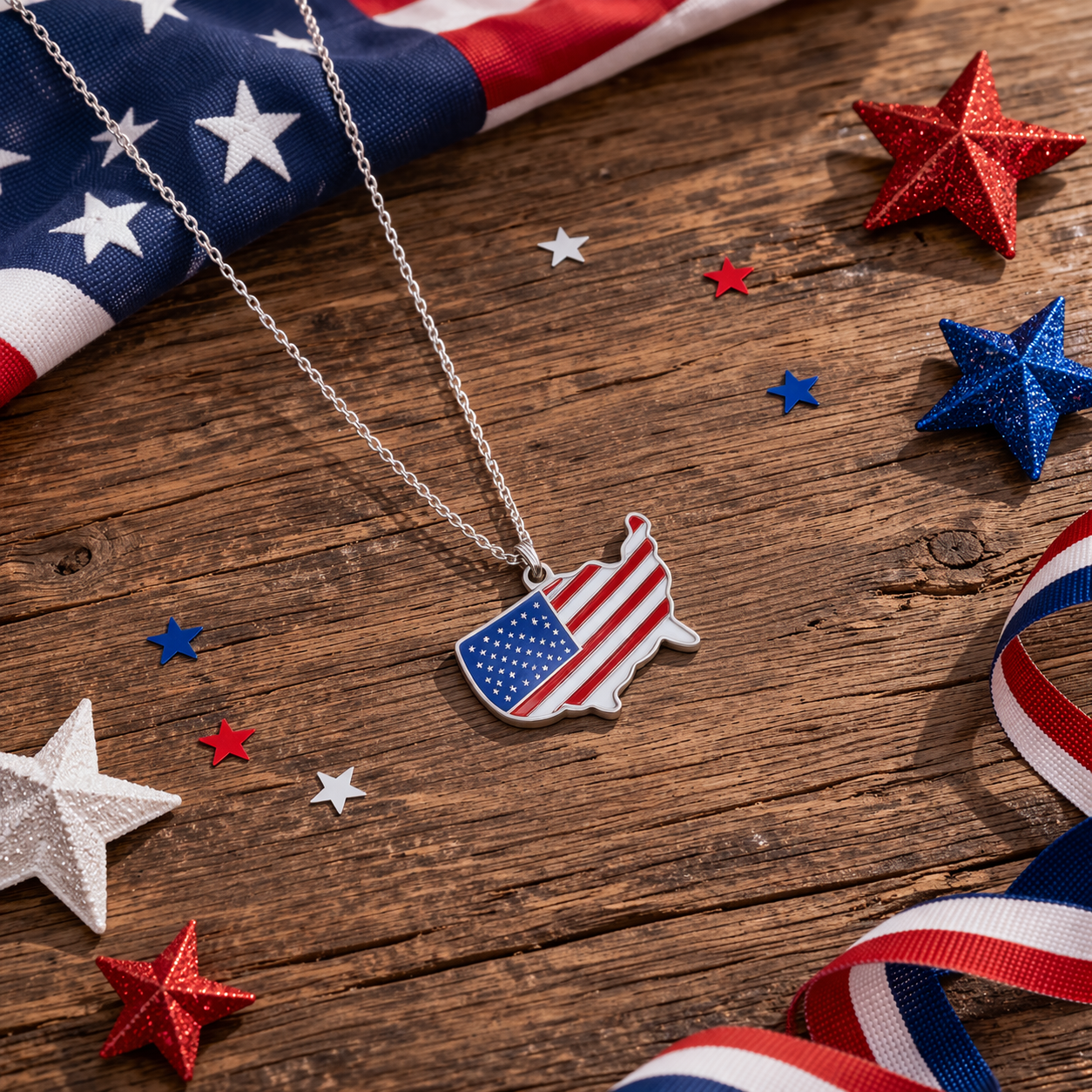 USA Map Pendant Necklace