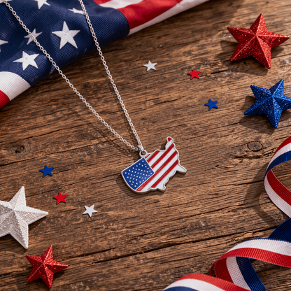 USA Map Pendant Necklace