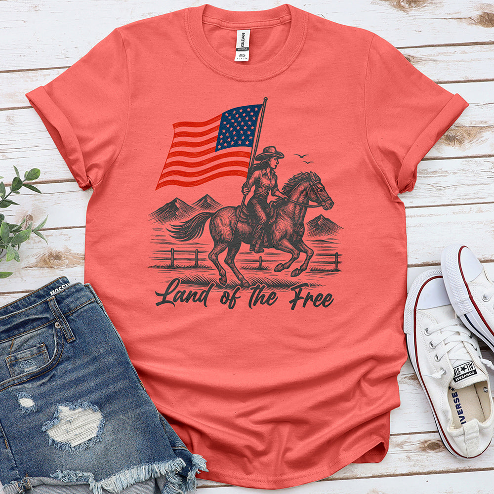 Land of Freedom Tee — Coral Silk