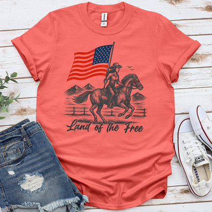 Land of Freedom Tee — Coral Silk