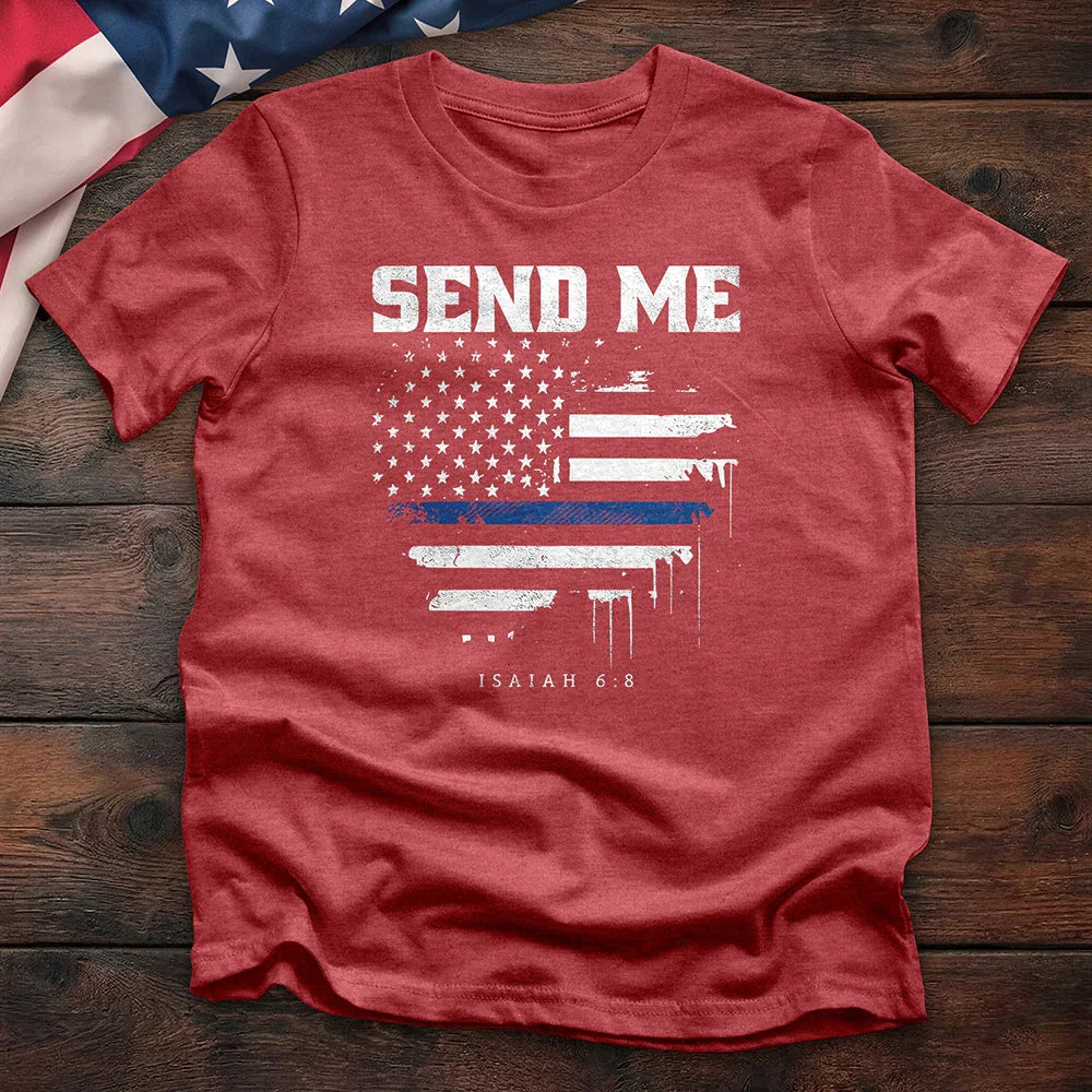 Send Me Isaiah 6:8 Flag Tee