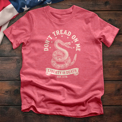 Don't Tread Liberty or Death Tee — Heather Cardinal Red