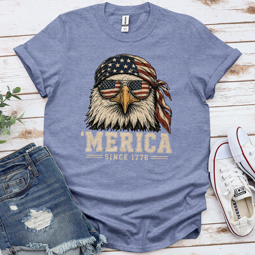 Merica Eagle Tee — Heather Indigo