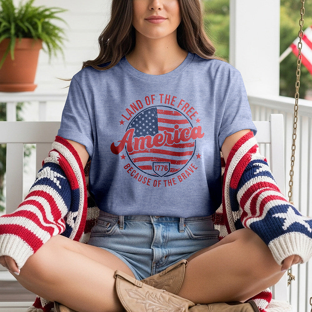Land of the Free Because of the Brave Tee - Special Offer