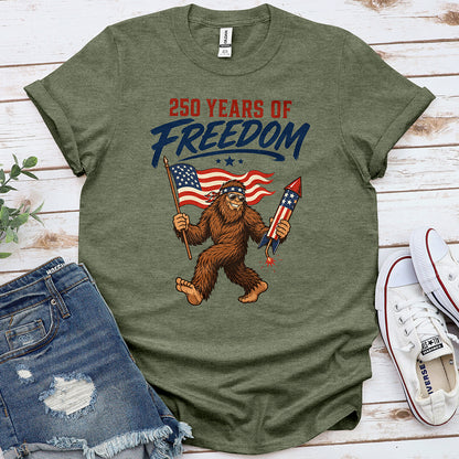 Bigfoot America 250 Tee — Heather Military Green