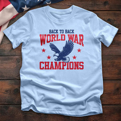 Back to Back World War Champs Tee — Light Blue