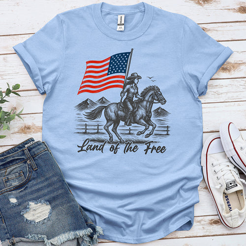Land of Freedom Tee — Light Blue