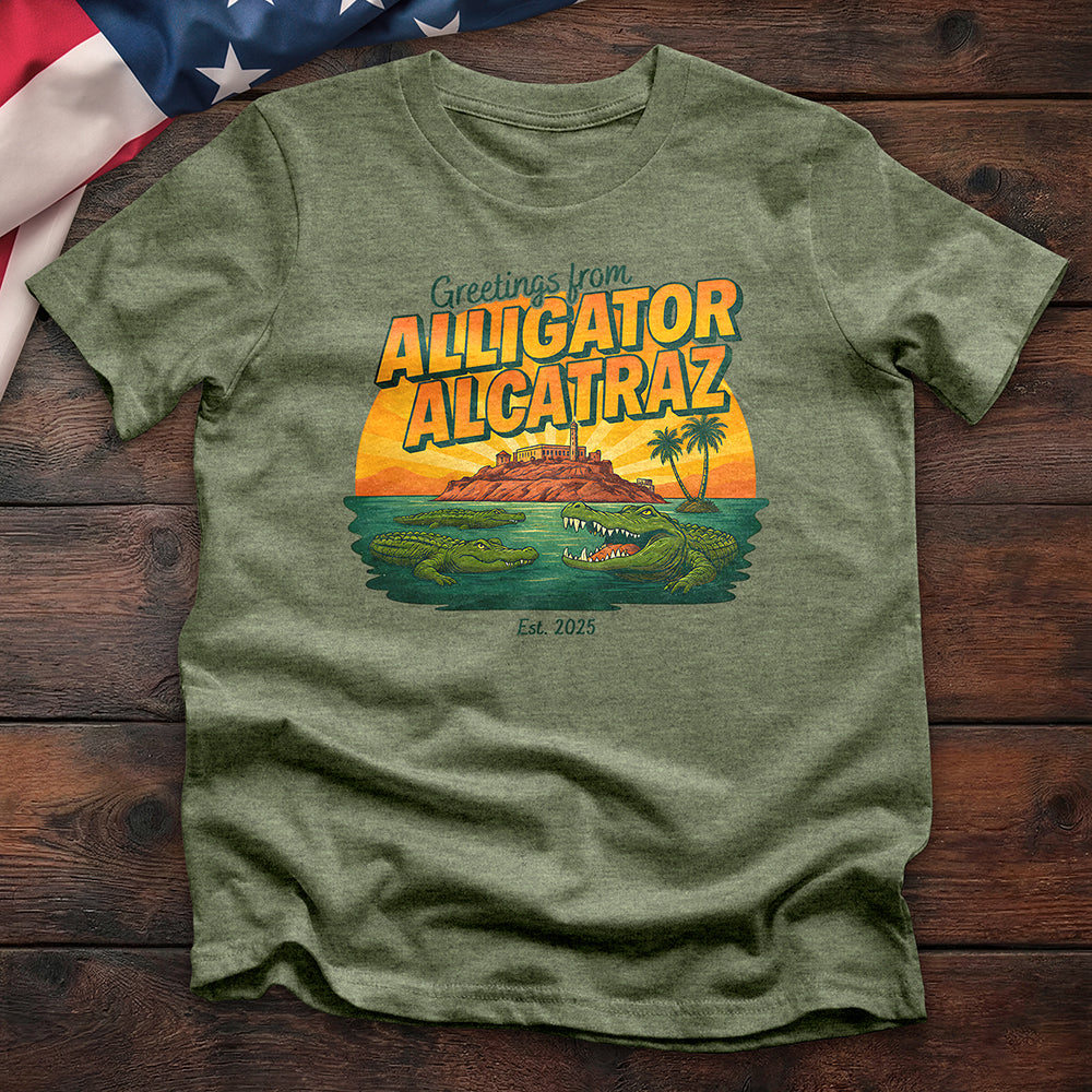 Greetings From Alligator Alcatraz Tee — PAF-0030_MOCKUP_Mockup_Heather_Military_Green.jpg