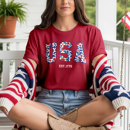 USA Floral Tee — PAF-0066_M_2_Cardinal_Red.jpg