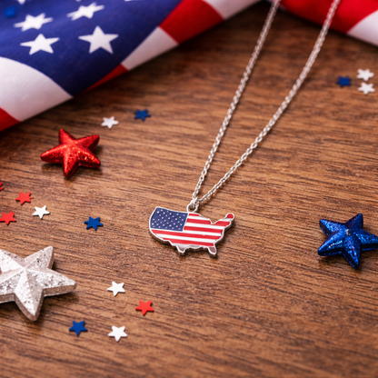 USA Map Pendant Necklace