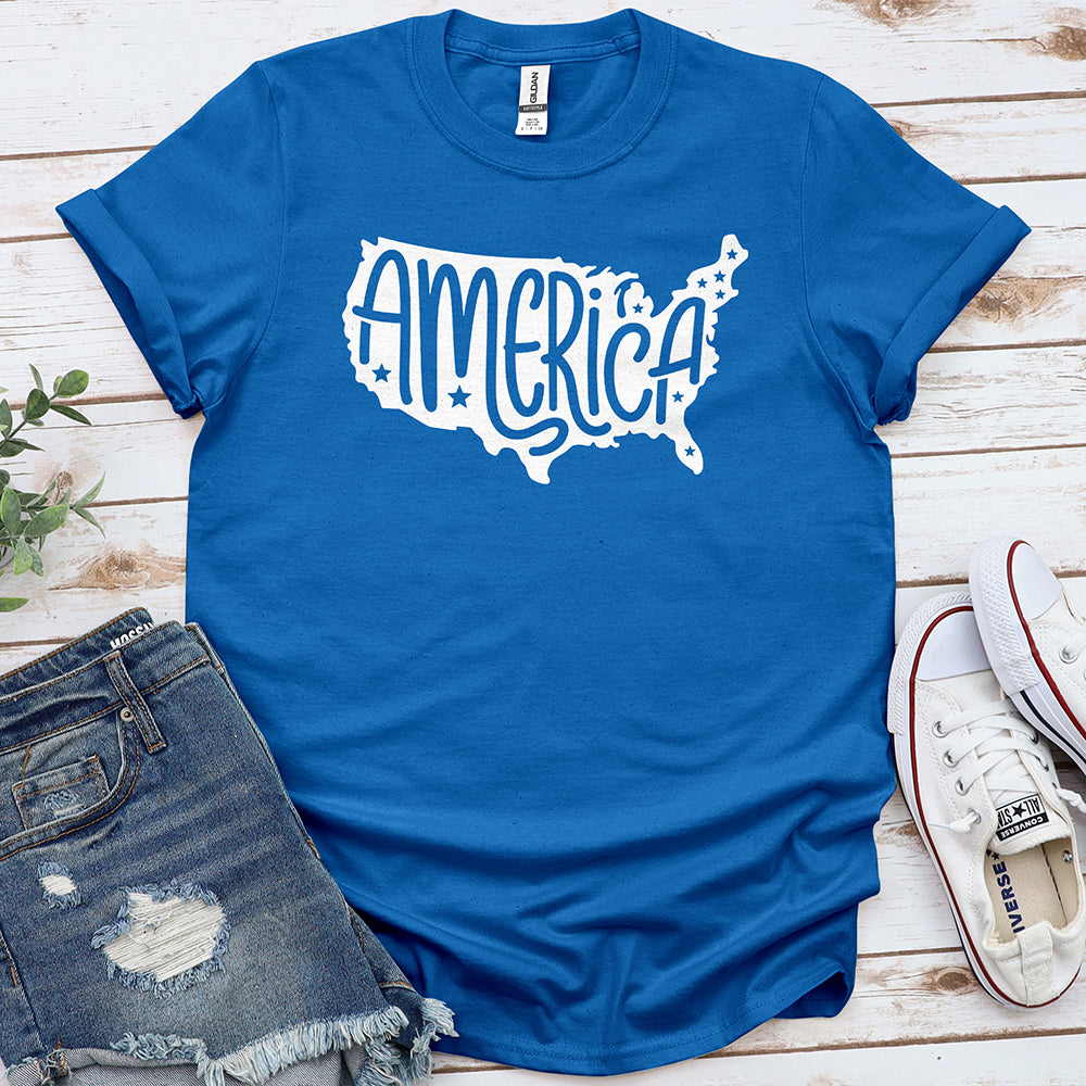 America Map Tee — Royal.jpg