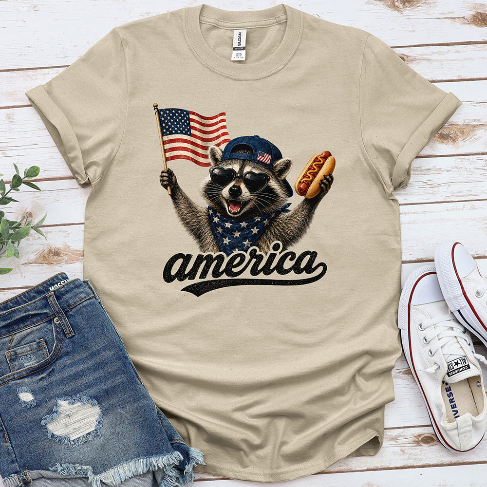 Feral & Free Racoon Tee — Sand
