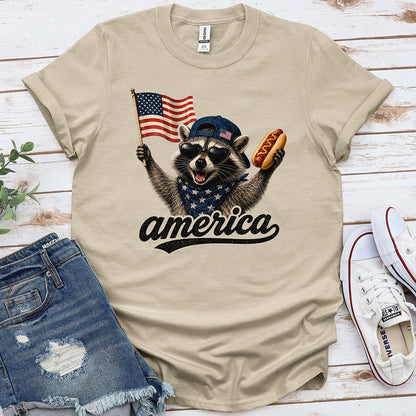 Feral & Free Racoon Tee — Sand