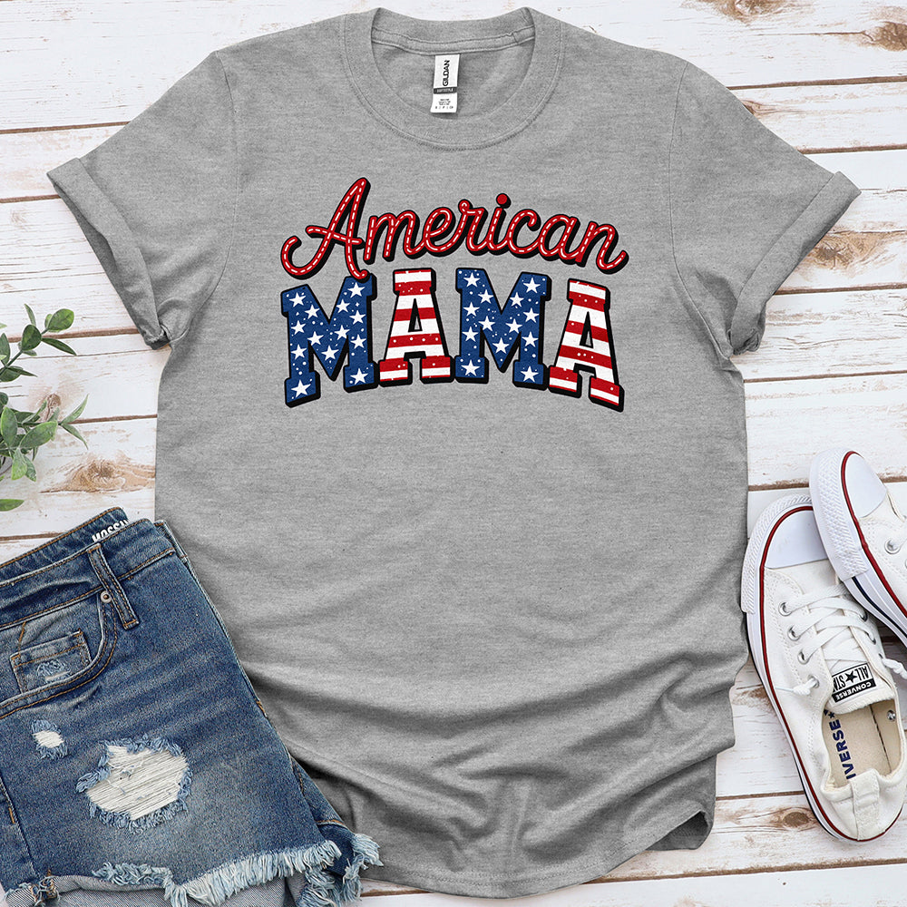 Patriotic Floral Mom Tee