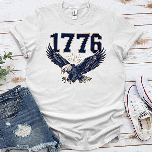 1776 Bald Eagle Tee — White
