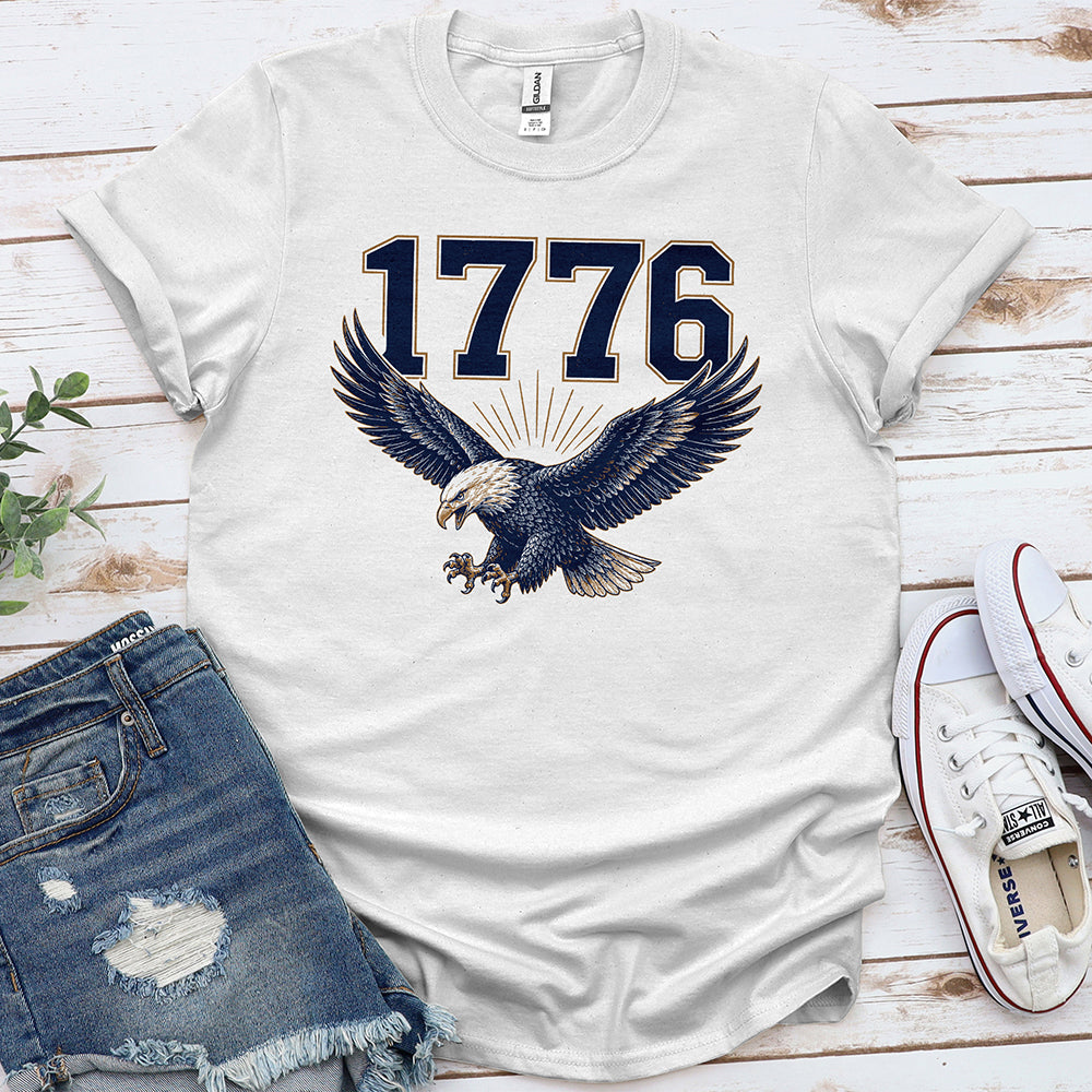 1776 Bald Eagle Tee — White