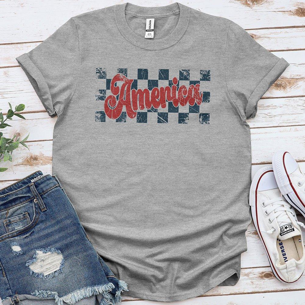 American Checkerboard Tee - Proud & Free