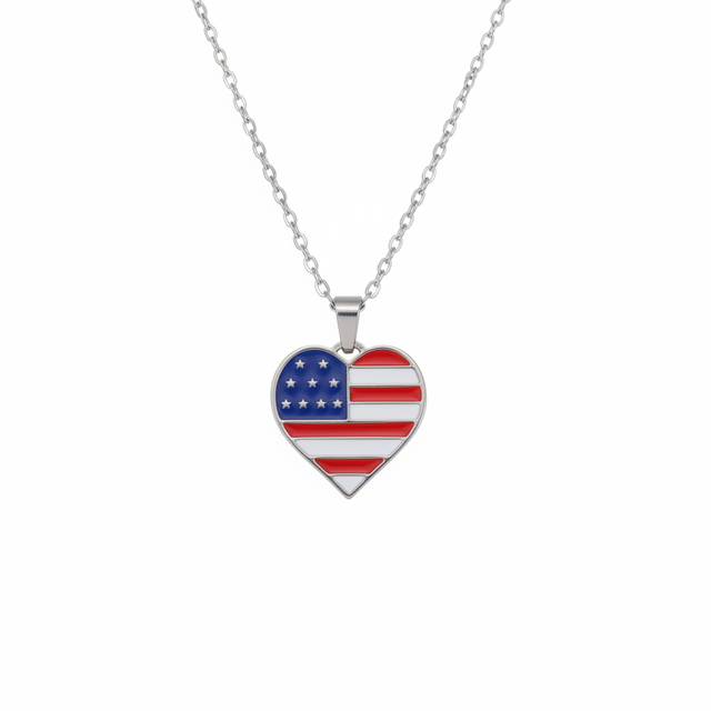 USA Heart Necklace