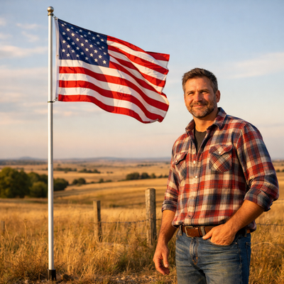 Outdoor Lifestyle - Man with flagpole