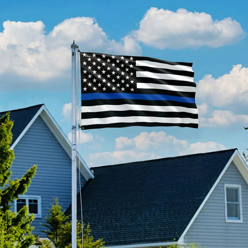 Thin Blue Line American Flag