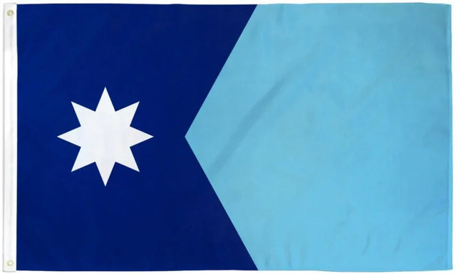 Minnesota flag 3x5ft polyester, blue design with white eight-pointed star, Proud & Free