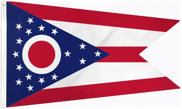 Ohio state flag 3x5ft red, white, and blue with stars and stripes, Proud & Free