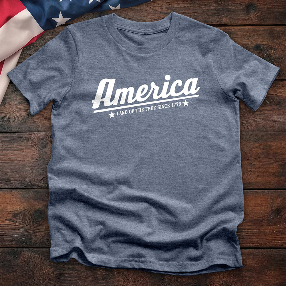 America - Land of the Free Since 1776 Tee - Heather Indigo