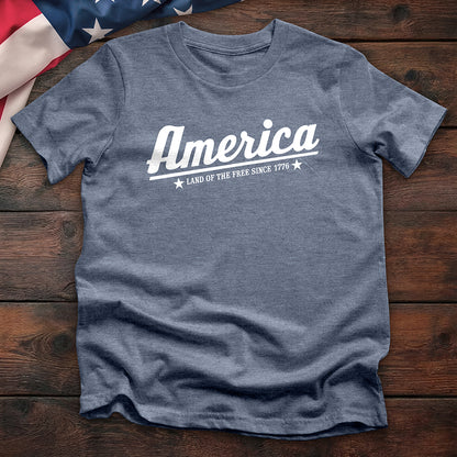 America - Land of the Free Since 1776 Tee - Heather Indigo