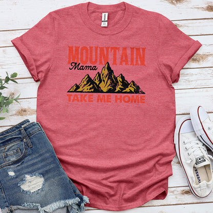 Mountain Mama Tee - Heather Cardinal Red