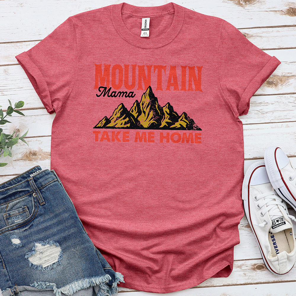 Mountain Mama Tee - Heather Cardinal Red