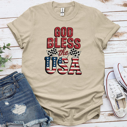 God Bless the USA Tee - Sand
