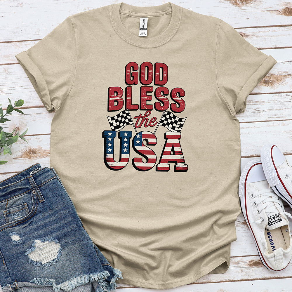 God Bless the USA Tee - Sand
