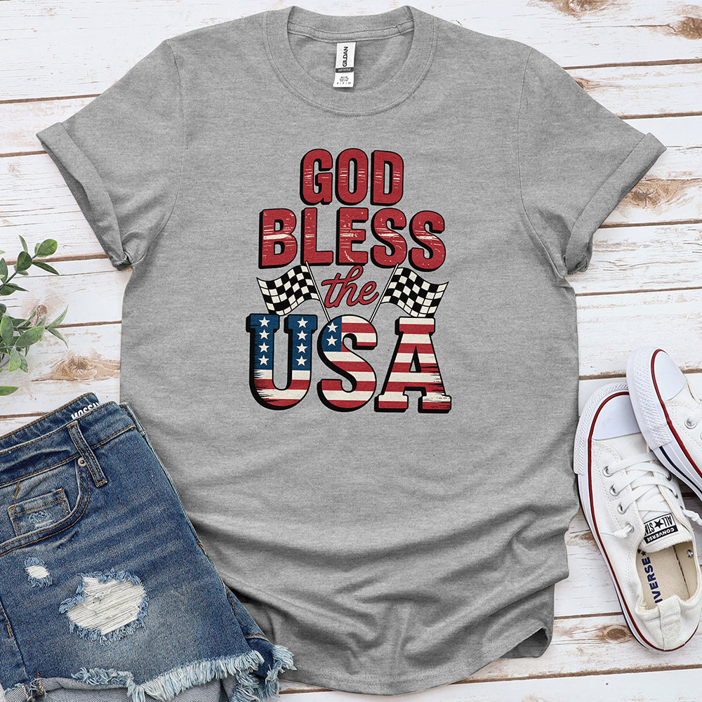 God Bless the USA Tee - Sport Grey