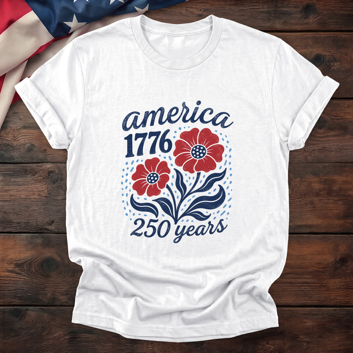 USA 250 Flowers Tee — White