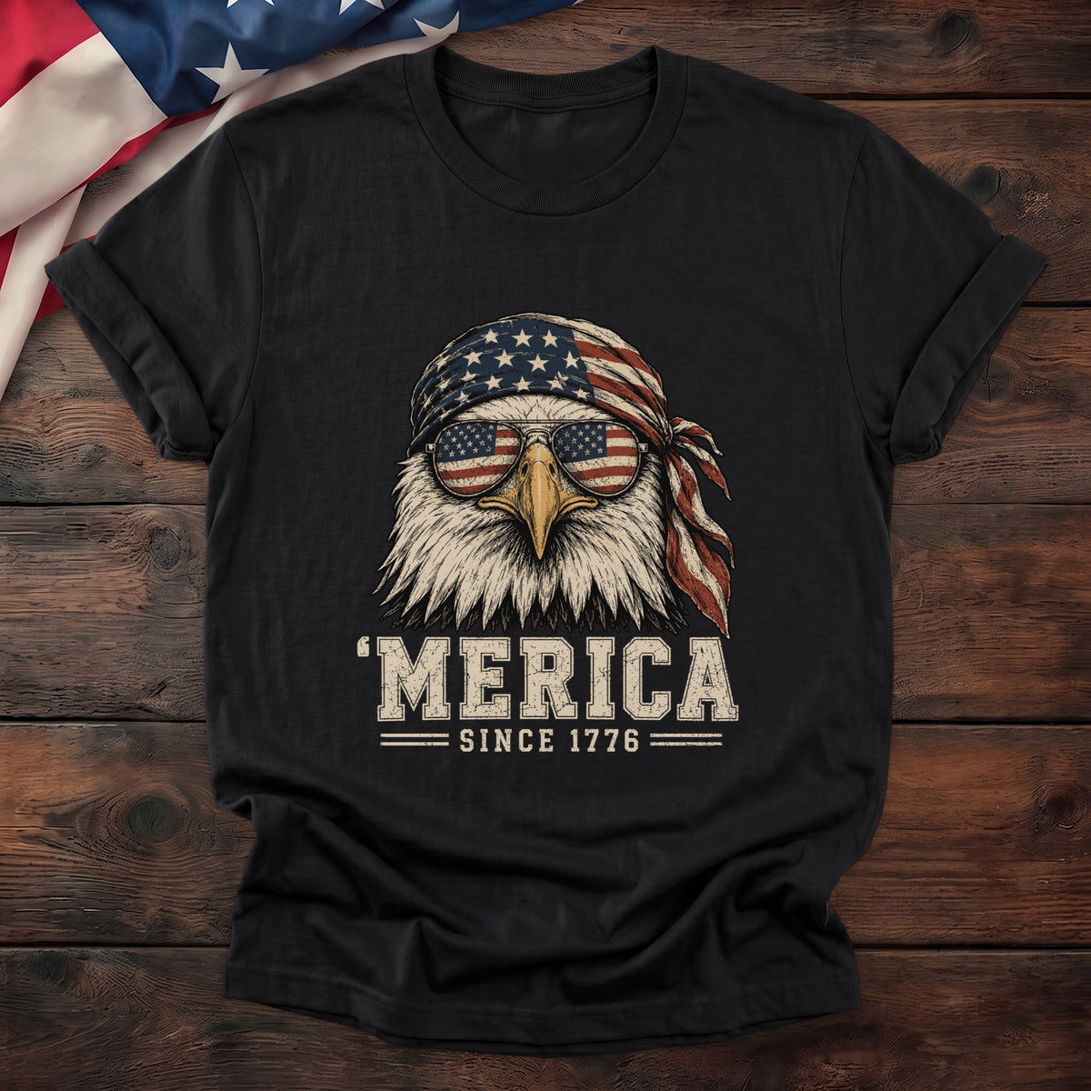 Merica Eagle Tee — Black