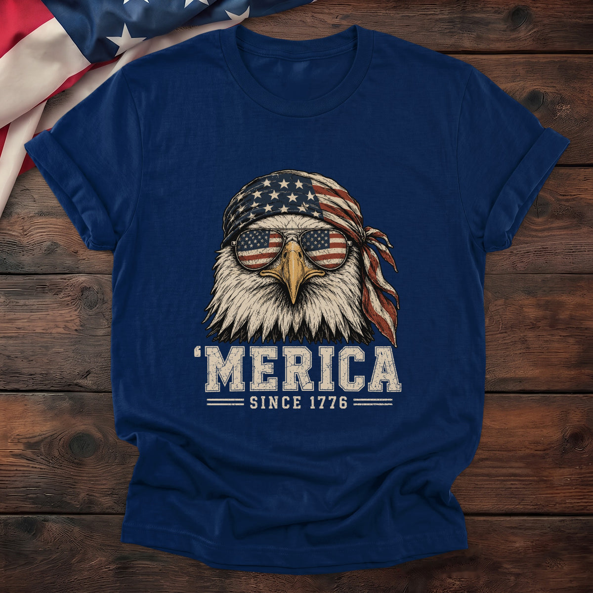 Merica Eagle Tee — Navy
